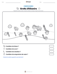 Aperçu de la feuille de travail imprimable Grotte d'Altamira