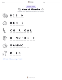 Cave of Altamira printable worksheet preview