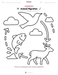 Animal Migration coloring page for kids