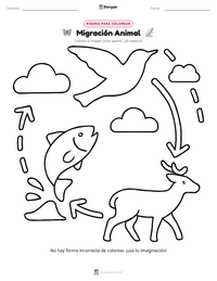 Página para colorear de Migración Animal para niños