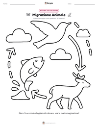 Pagina da colorare di Migrazione Animale per bambini