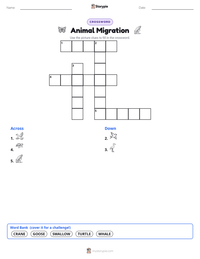 Animal Migration printable worksheet preview