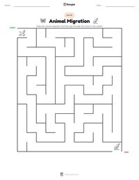 Animal Migration printable worksheet preview
