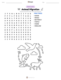 Animal Migration printable worksheet preview