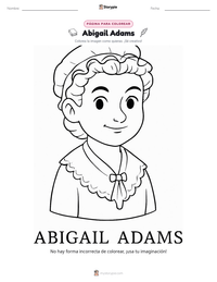 Página para colorear de Abigail Adams para niños