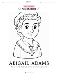 Pagina da colorare di Abigail Adams per bambini