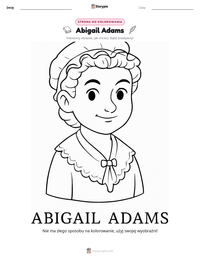Podgląd drukowalnego arkusza ćwiczeń Abigail Adams