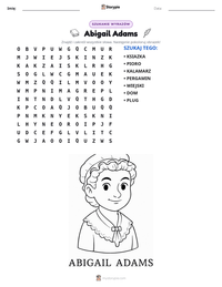 Podgląd drukowalnego arkusza ćwiczeń Abigail Adams