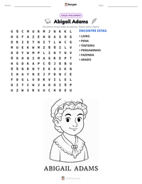 Prévia da folha de atividades imprimível Abigail Adams