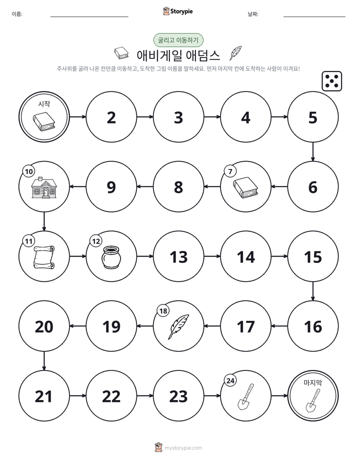 주사위 굴리고 이동하기 게임