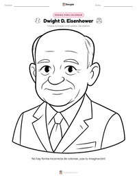 Página para colorear de Dwight D. Eisenhower para niños