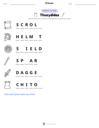 Thucydides printable worksheet preview