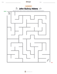 Aperçu de la feuille de travail imprimable John Quincy Adams