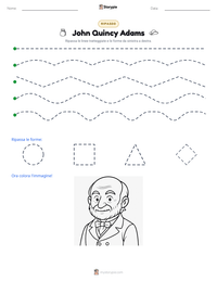 Anteprima della scheda stampabile di John Quincy Adams