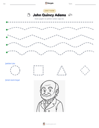 John Quincy Adams yazdırılabilir çalışma sayfası önizlemesi