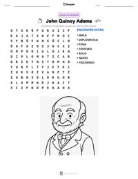 Prévia da folha de atividades imprimível John Quincy Adams