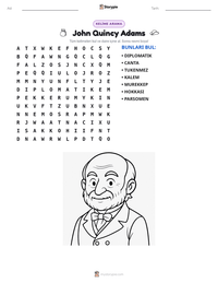John Quincy Adams yazdırılabilir çalışma sayfası önizlemesi