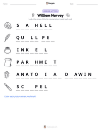 William Harvey printable worksheet preview