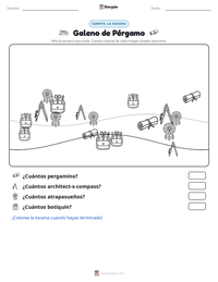 Vista previa de la hoja de trabajo imprimible de Galeno de Pérgamo