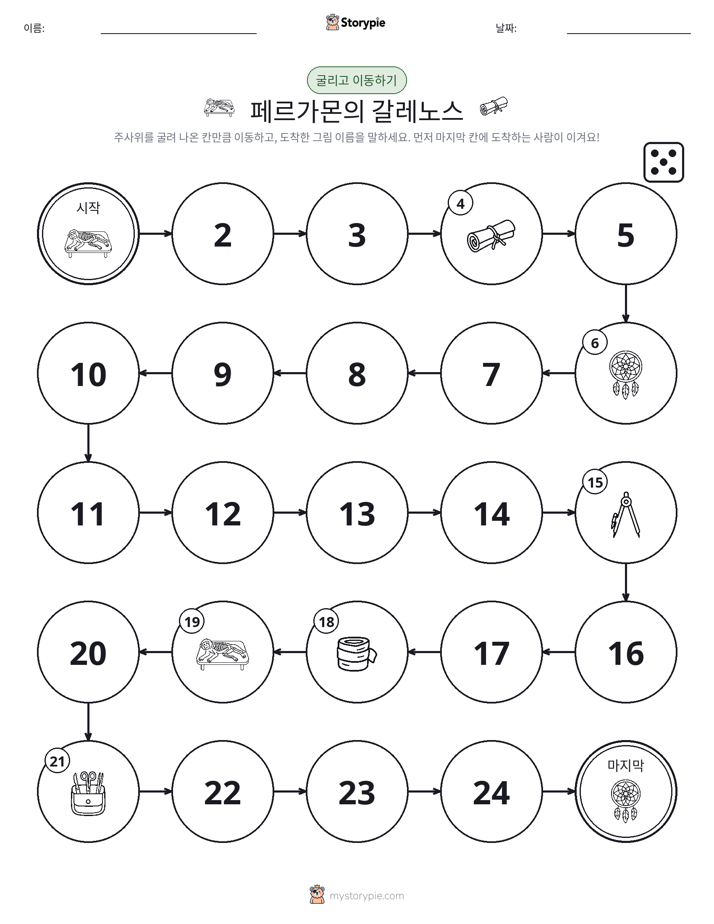 주사위 굴리고 이동하기 게임