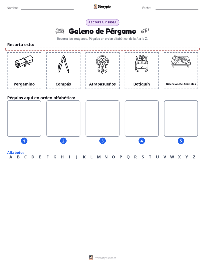 Cortar y Pegar el Alfabeto