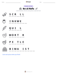 Ibn al-Nafis printable worksheet preview