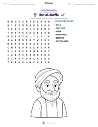 Prévia da folha de atividades imprimível Ibn al-Nafis