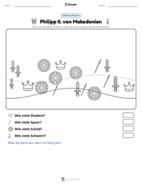 Philipp II. von Makedonien druckbare Arbeitsblatt Vorschau