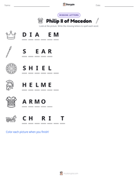Philip II of Macedon printable worksheet preview