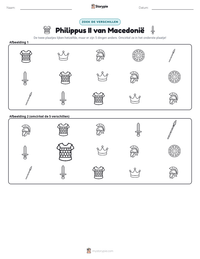 Philippus II van Macedonië afdrukbare werkblad voorbeeld