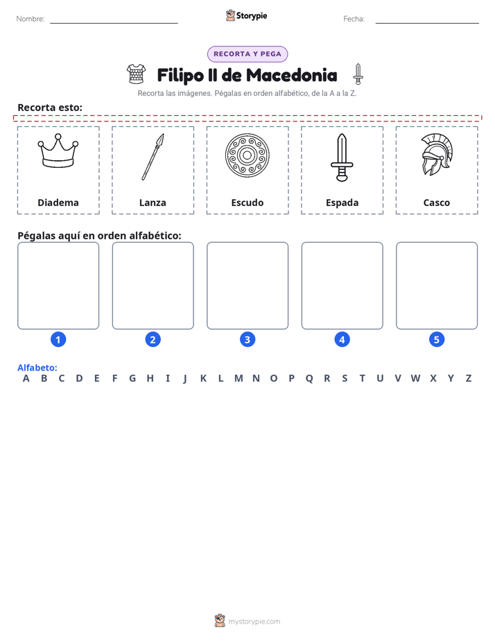 Cortar y Pegar el Alfabeto