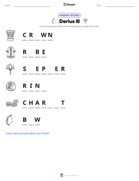 Darius III printable worksheet preview