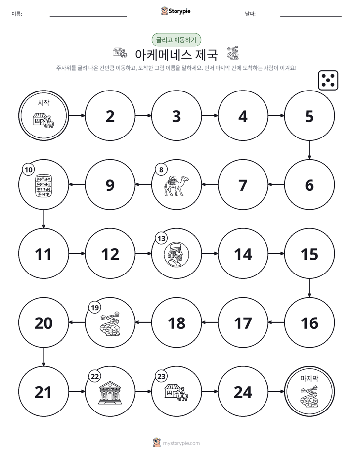 주사위 굴리고 이동하기 게임