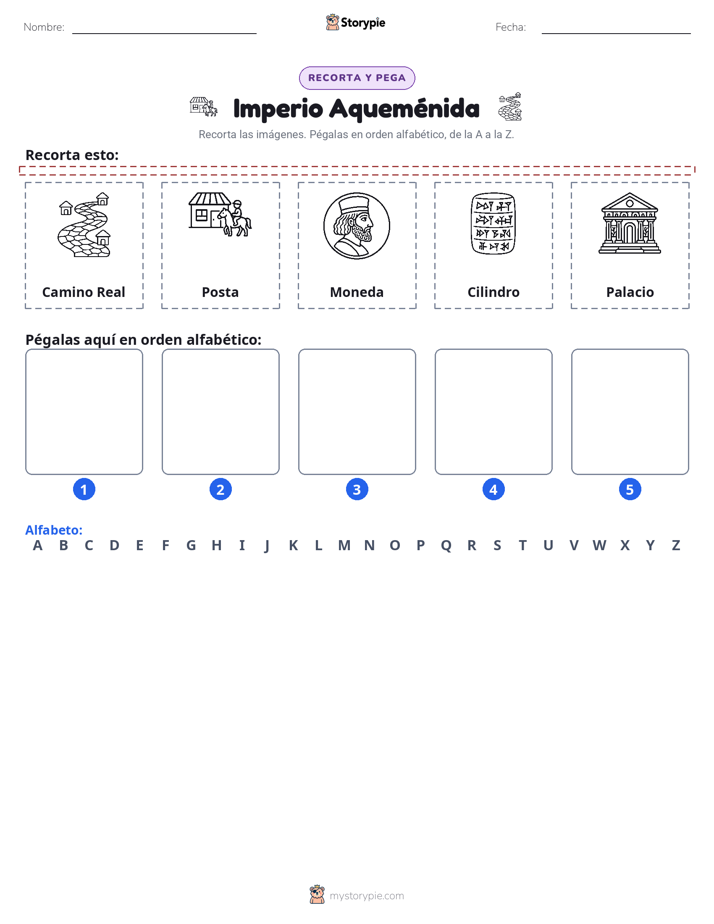 Cortar y Pegar el Alfabeto