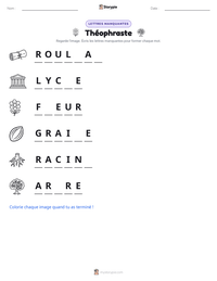 Aperçu de la feuille de travail imprimable Théophraste