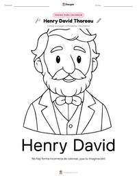 Vista previa de la hoja de trabajo imprimible de Henry David Thoreau