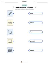 Henry David Thoreau printable worksheet preview