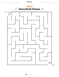 Henry David Thoreau druckbare Arbeitsblatt Vorschau