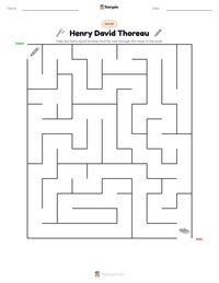 Henry David Thoreau printable worksheet preview