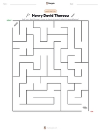 Aperçu de la feuille de travail imprimable Henry David Thoreau