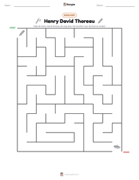 Henry David Thoreau afdrukbare werkblad voorbeeld