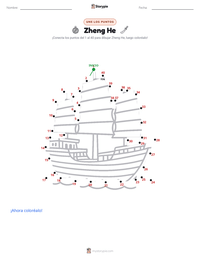 Vista previa de la hoja de trabajo imprimible de Zheng He