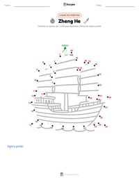 Prévia da folha de atividades imprimível Zheng He
