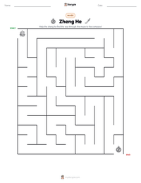 Zheng He printable worksheet preview