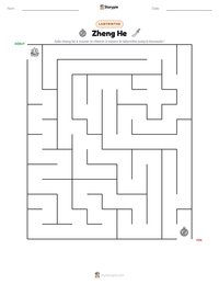 Aperçu de la feuille de travail imprimable Zheng He