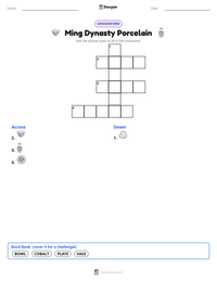 Ming Dynasty Porcelain printable worksheet preview