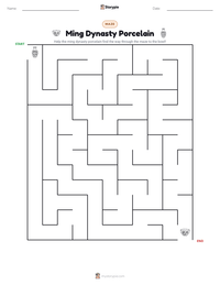 Ming Dynasty Porcelain printable worksheet preview