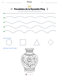 Aperçu de la feuille de travail imprimable Porcelaine de la Dynastie Ming