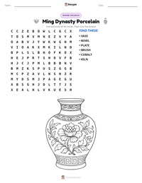 Ming Dynasty Porcelain printable worksheet preview
