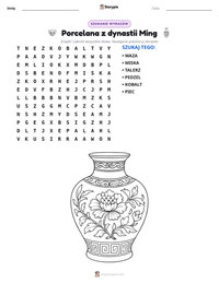 Podgląd drukowalnego arkusza ćwiczeń Porcelana z dynastii Ming